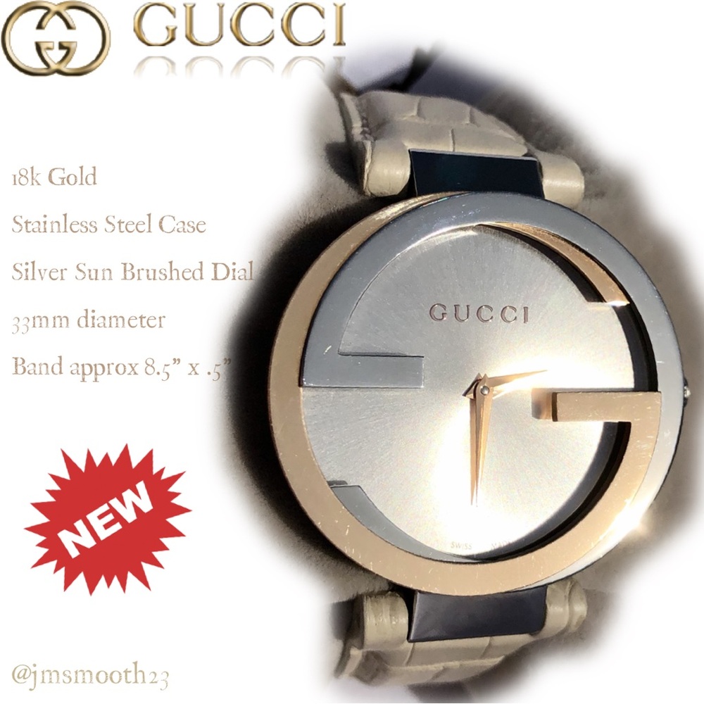 🆕 GUCCI 18k GOLD INTERLOCKING G WATCH